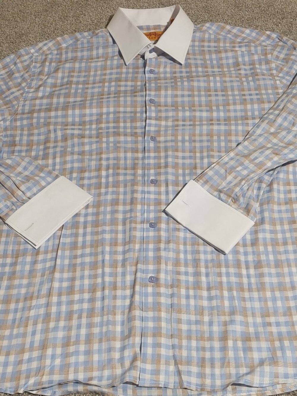 R. Lewis Contemporary fit LS button down shirt French cuff Size 18-34/35 - Picture 4 of 8